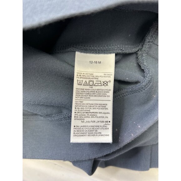 Old Navy Infant Quarter-Zip Pullover Sweatshirt 12-18M Dynamic Fleece Blue - Picture 4 of 8